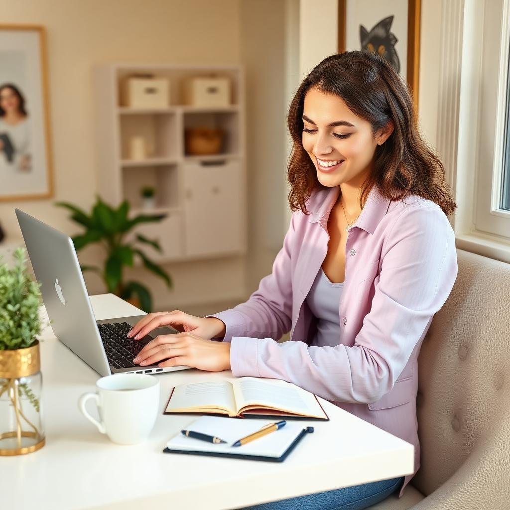A young entrepreneur planning a new business on a laptop